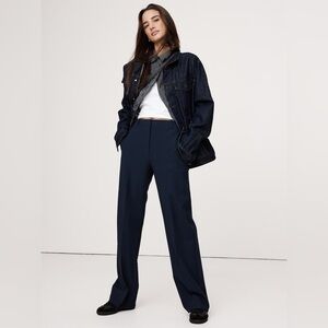 NWT! Banana Republic Navy High-Rise Modern Straight Refined Pant -Size 10 Long🧡